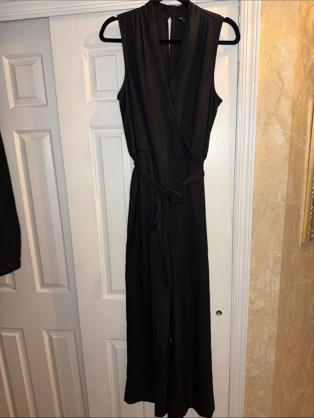 Banana Republic Black Sleeveless Wrap-Front Jumpsuit